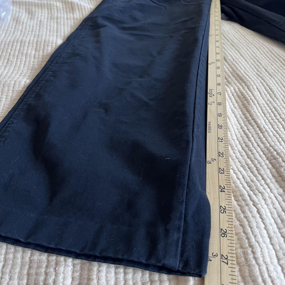 Uniqlo U Pants Women 8 Black Cotton Wide Leg High Rise Chino Casual Wear Classic - Picture 10 of 16